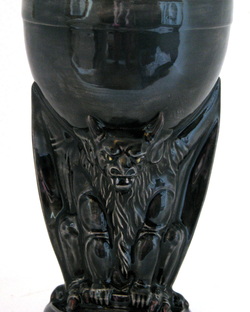 Ceramic black gargoyle goblet