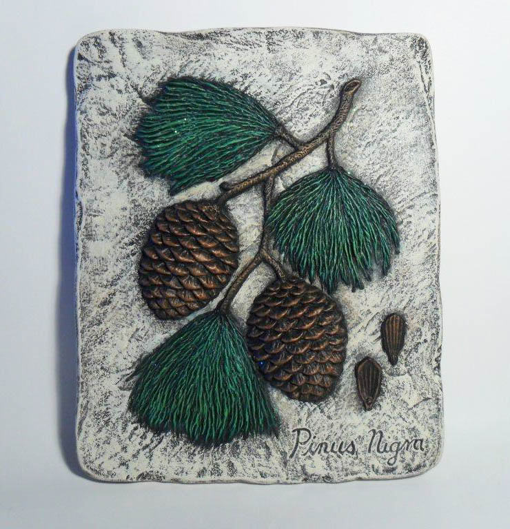 Ceramic Painted Pine Cone Stepping Stone