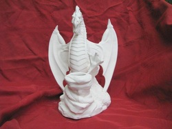 Ceramic unpainted dragon of reflection