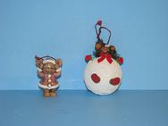 ceramic painted mice ornament set