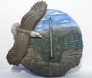 Ceramic painted eagle thermometer