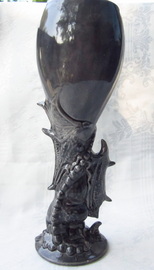 Ceramic dragon goblet