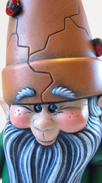Ceramic Painted Crackpot Gnome