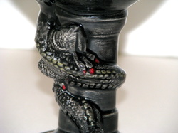 Ceramic large black dragon goblet