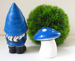 Ceramic Garden Gnome and Toadstool