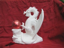 Ceramic unpainted dragon of reflection
