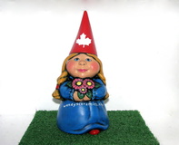 Ceramic Garden Female Garden Gnome with Website for Marketing