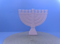 Ceramic unpainted menorah