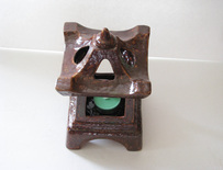 Ceramic pagoda candle holder