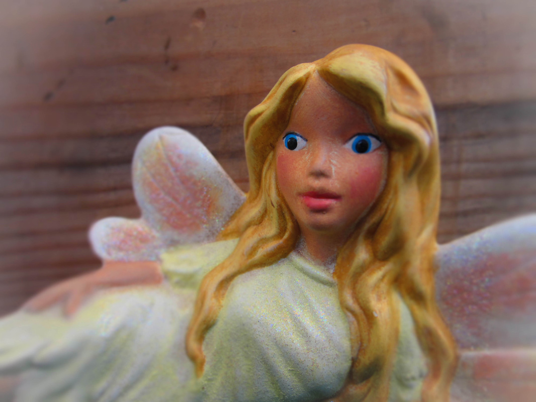 Ceramic Painted Laying Down Fairy