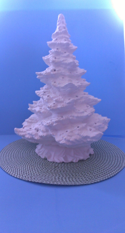 Ceramic medium unpainted pine christmas tree