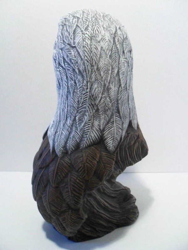 Ceramic painted eagle bust