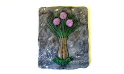 Ceramic Chives Stepping Stone or Garden Marker