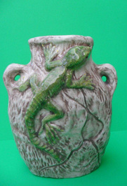 Ceramic Painted Lizard Vase